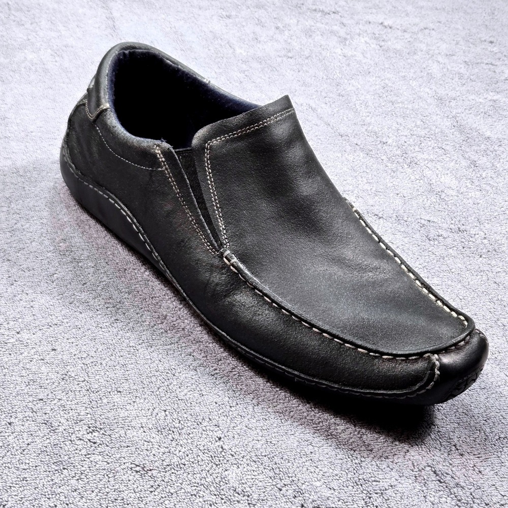 Cole Haan Grant Driver Loafers Mens 13 Black/Dark Blue Leather Slip On C11999